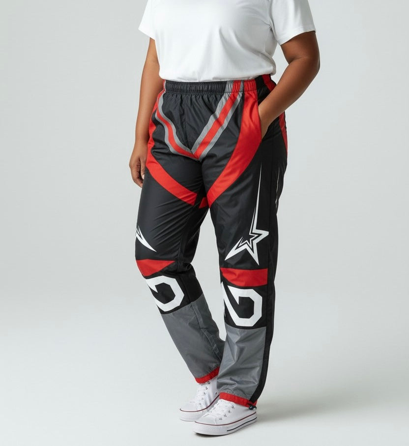 NDA Black/Red Racing Track Pants