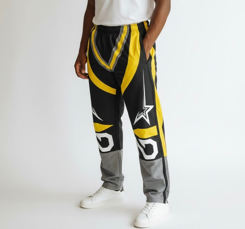 NDA Black/Yellow Racing Track Pants