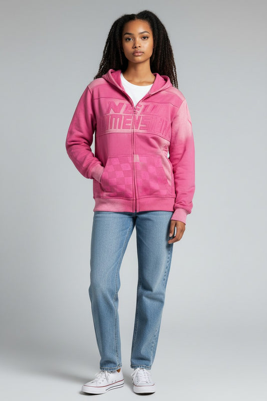 NDA Pink Racing Zip-Up Hoodie